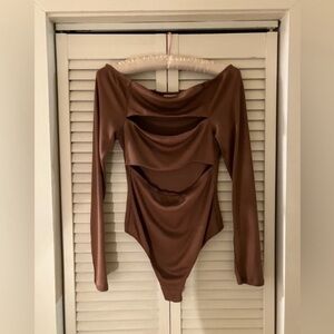 Camila Coelho Shaelle Bodysuit in Brick Mauve